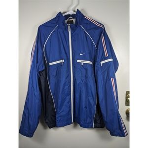 Vintage Nike Women's Windbreaker Blue/White/Red
